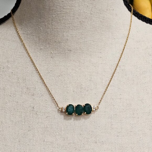 Emerald & Diamond 18 k Gold Lorique Necklace, Certificate of Authenticity - Picture 10 of 12